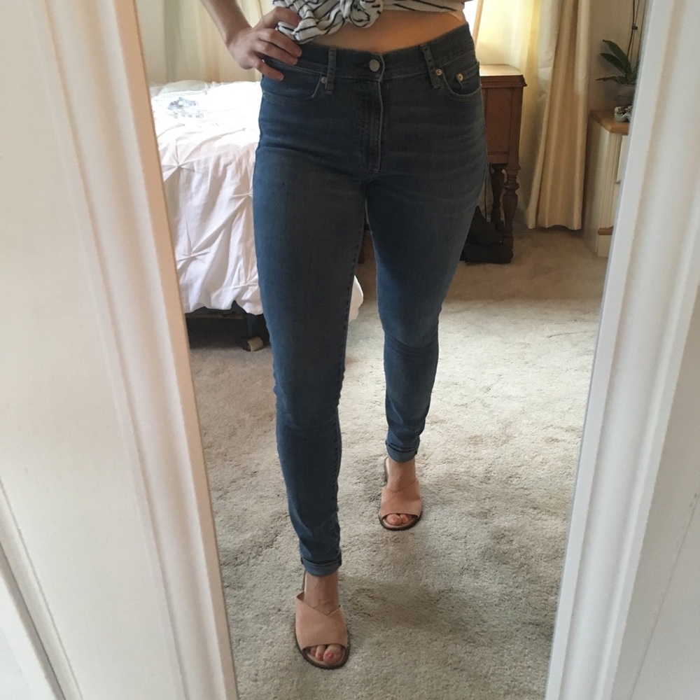 10” high-rise, skinny jeans, GAP 29Long